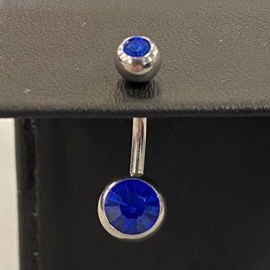 Royal Blue Jewel Belly Button Ring